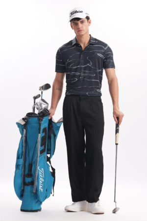 black marble golf polo premium breathable golf clothing